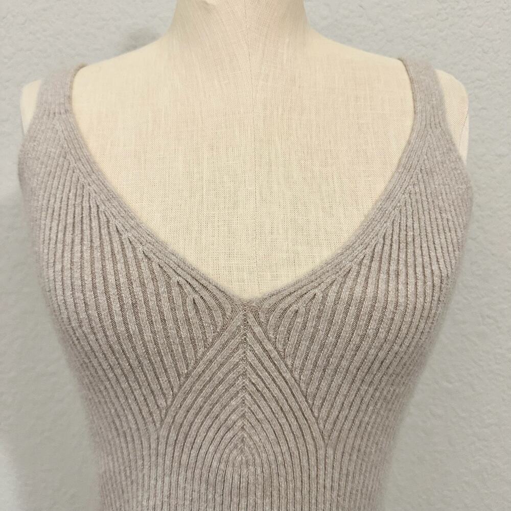 J.CREW Cropped Sweater Tank Tan Cashmere Blend Pullover Ribbed Knit - Picture 6 of 11